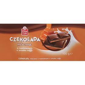 FEINE LIFE-MILCHSCHOKOLADE MIT TOFFEE-GESCHMACK FÜLLUNG 100 G 12 STK