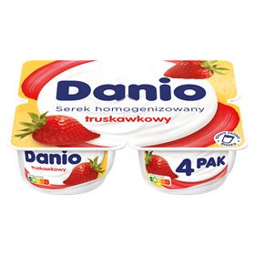 DANIO HOMOGENISIERTER ERDBEERKÄSE 520 G (4 X 130 G) 4 STÜCK