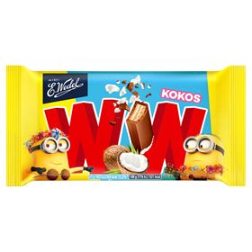E.WEDEL WW VIER WAFFEN ETIKETTIERT MIT KOKOSNUSSCREME IN MILCHSCHOKOLADE 47 G