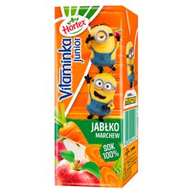 HORTEX VITAMINKA JUNIOR JUICE 100% APPLE CARROT 200 ML 27 PIECES
