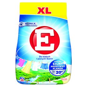 E WASCHPULVER FÜR WEISSE UND HELLE STOFFE 3 KG