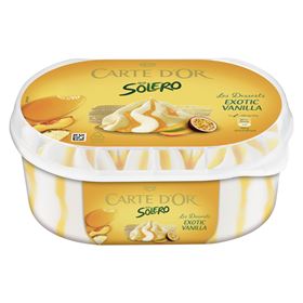 CARTE D'OR SOLERO VANILLE-EIS MIT SORBET UND EXOTISCHER FRUCHTSAUCE 900 ML 6 STÜCK