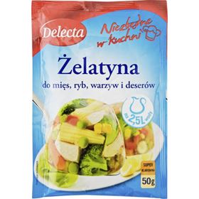 DELECTA GELATINE FÜR FLEISCH, FISCH, GEMÜSE UND DESSERTS 50 G 4 STK