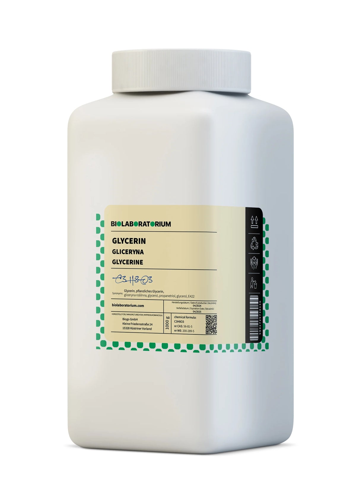 Rostlinný glycerin Ph. Eur. min. 99,5% BIOLABORATORIUM 1 Kg