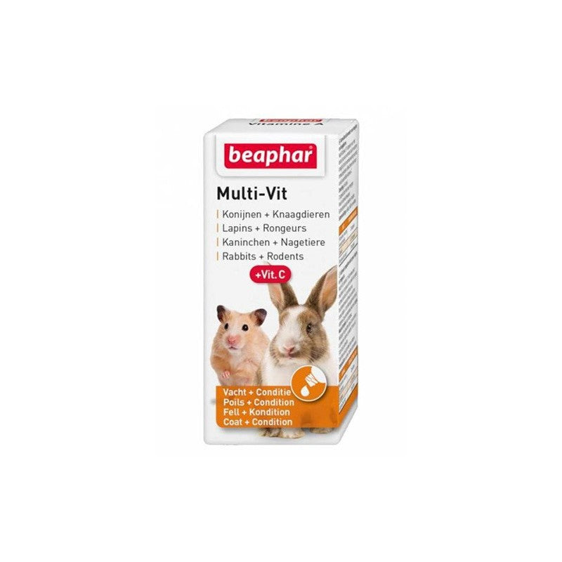 MULTI-VIT SM. ANIMAL + VIT.C 20ML - Vitaminpräparat für Kaninchen und Nagetiere - BEAPHAR