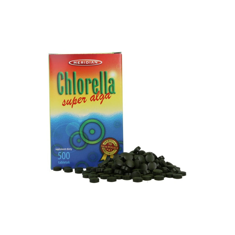 Chlorella lisovaná řasa 500 tbl. (rozbitá buněčná stěna) MERIDIAN