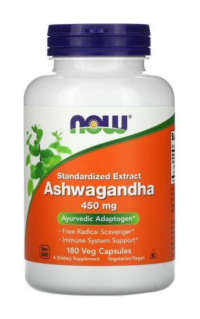 Ashwagandha 450 MG Withanolide 25 % 180 Κάψουλες NOW FOODS