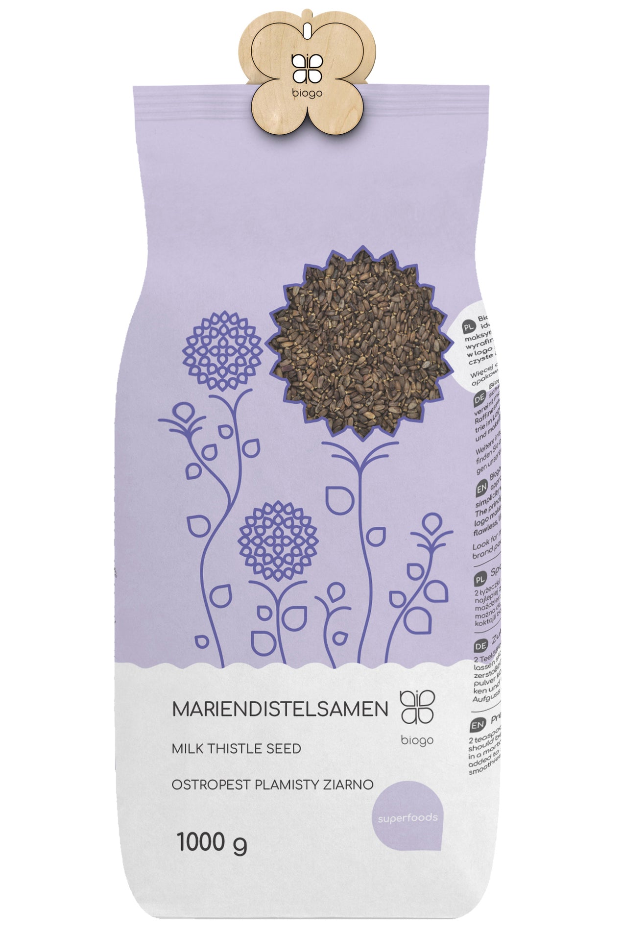 BIOGO Bio ostropestřec mariánský semena 800 g