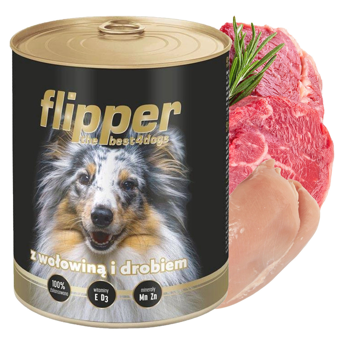 FLIPPER s hovězím a drůbežím masem 800g - DOLINA NOTECI
