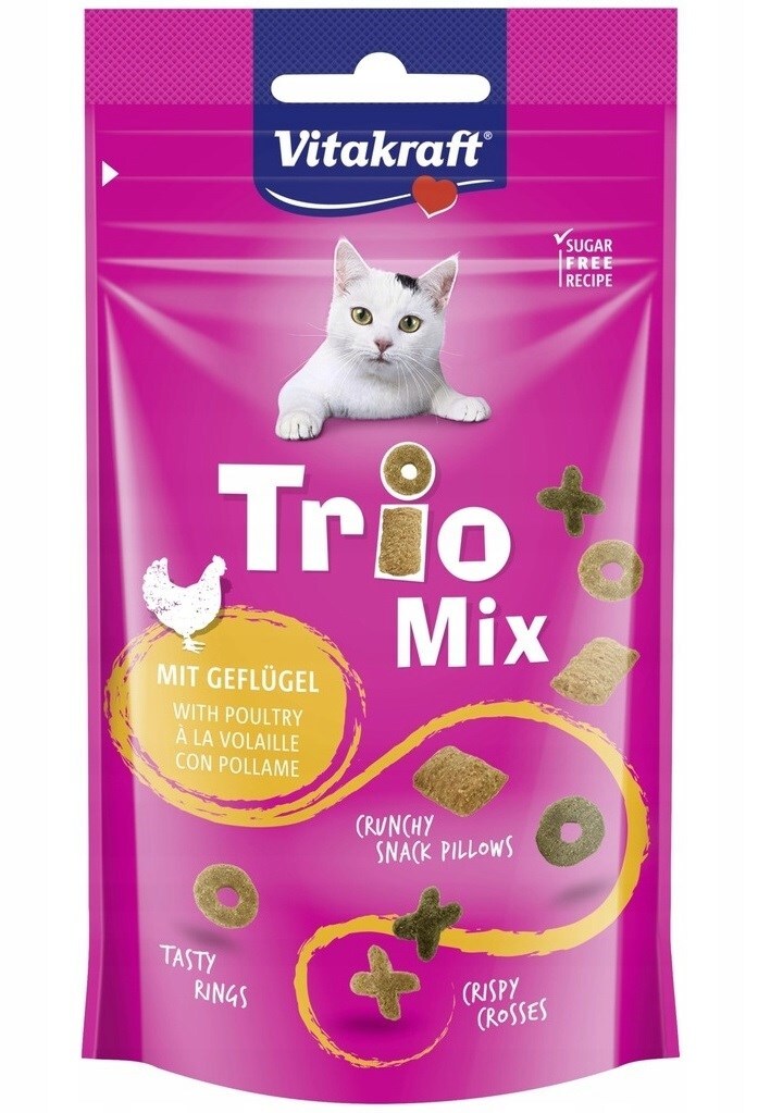 TRIO MIX Pamlky pro kočky Drůbež 60g - VITAKRAFT