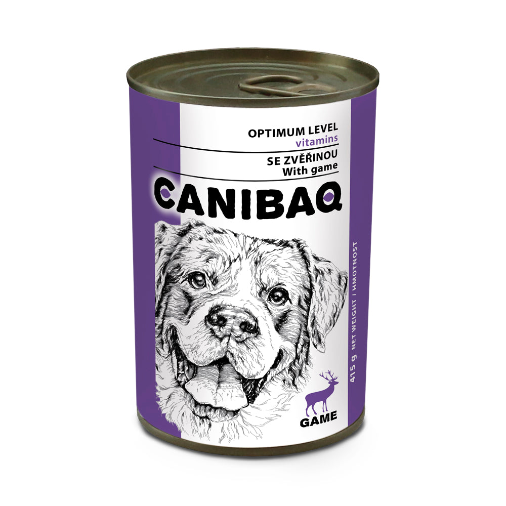 Klassisches Dosenfutter für Hunde - Wild 415g - CANIBAQ