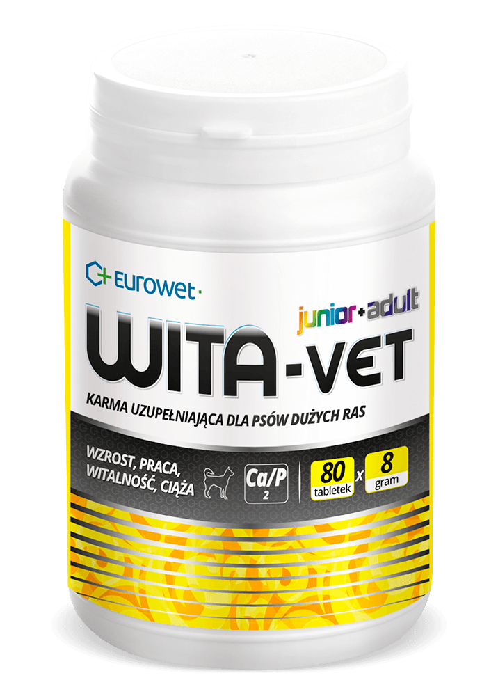 Wita-Vet Ca/P=2 - Vitaminergänzung für Hunde 8g 80 Tab. -EURET