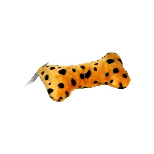 Plüschtier für einen Hund - Knochen mit Leopardenmuster, 22 cm quietschend [Y0011] - YARRO