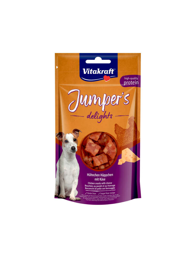 JUMPERS DELIGHTS Leckerli mit Huhn und Käse für Hunde 80g - VITAKRAFT