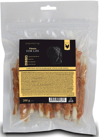 FFL Hundesnack Huhn mit Rohhautstick 200g - FITMIN