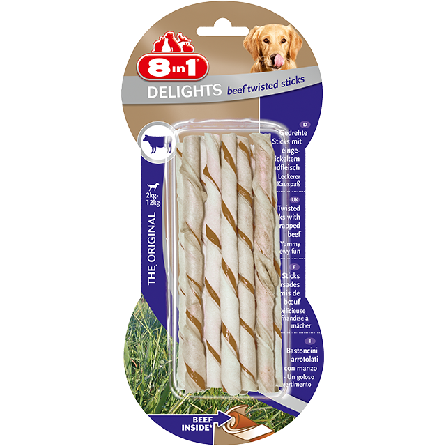 Delights Beef Twisted Sticks [T122500] 10 Stück - 8IN1