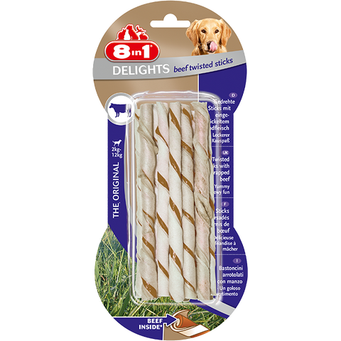 Delights Beef Twisted Sticks [T122500] 10 Stück - 8IN1