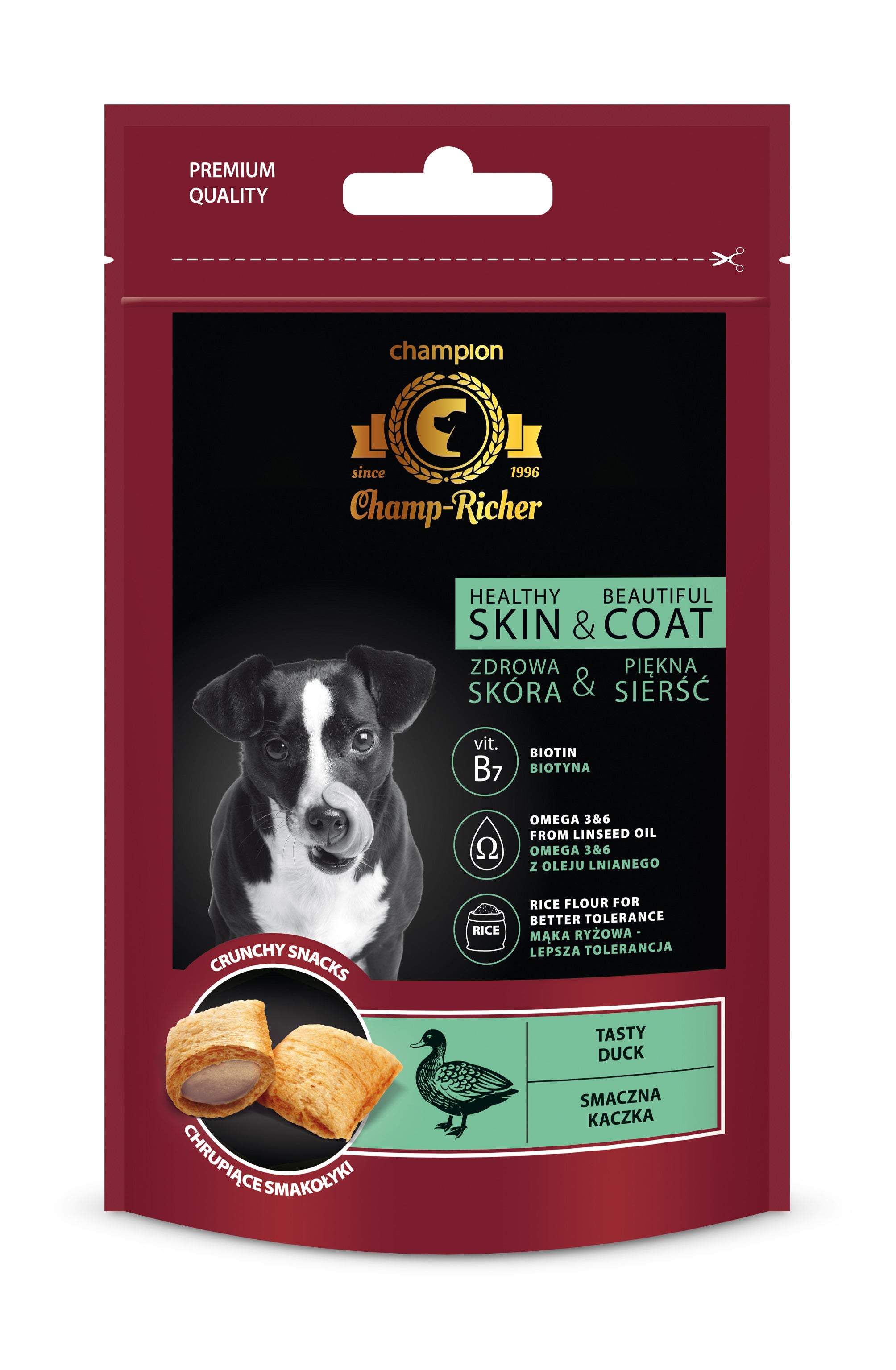 Hundesnacks für Haut und Fell mit Ente 90g - CHAMP-RICHER