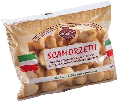 Snacks mit geräuchertem Käse (scarmozetti affumicate) BIO 150 g - OMA