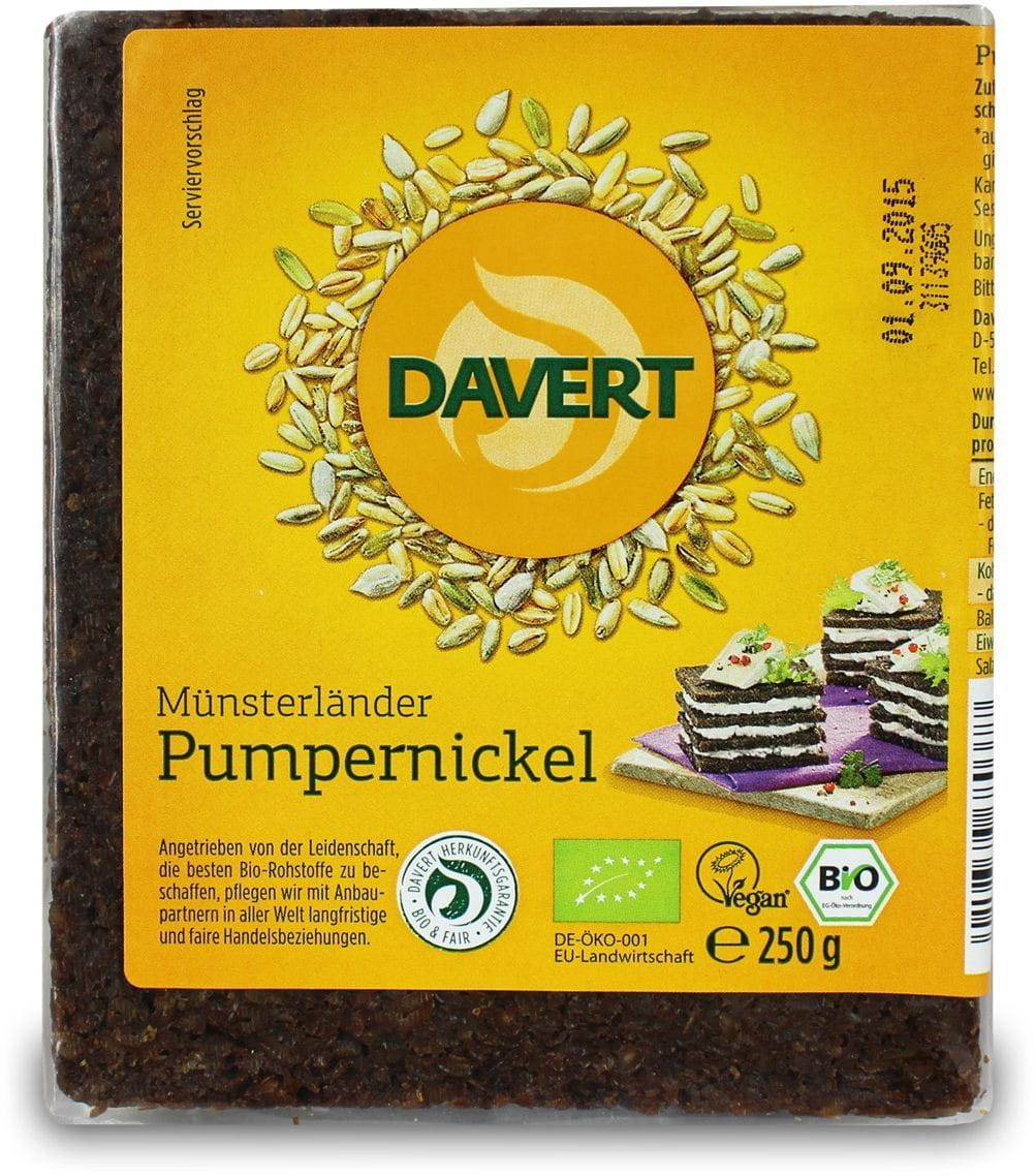 Pumpernickelbrød BIO 250 g - DAVERT