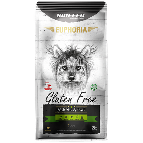 EUPHORIA Glutenfrei Mini & Small für kleine & kleine Hunde mit Lamm 2kg - BIOFEED