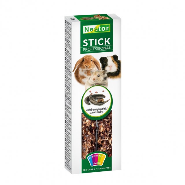 Stick für Nager und Kaninchen Professional - Johannisbrot 2 Stk. [P-GCS] - NESTOR