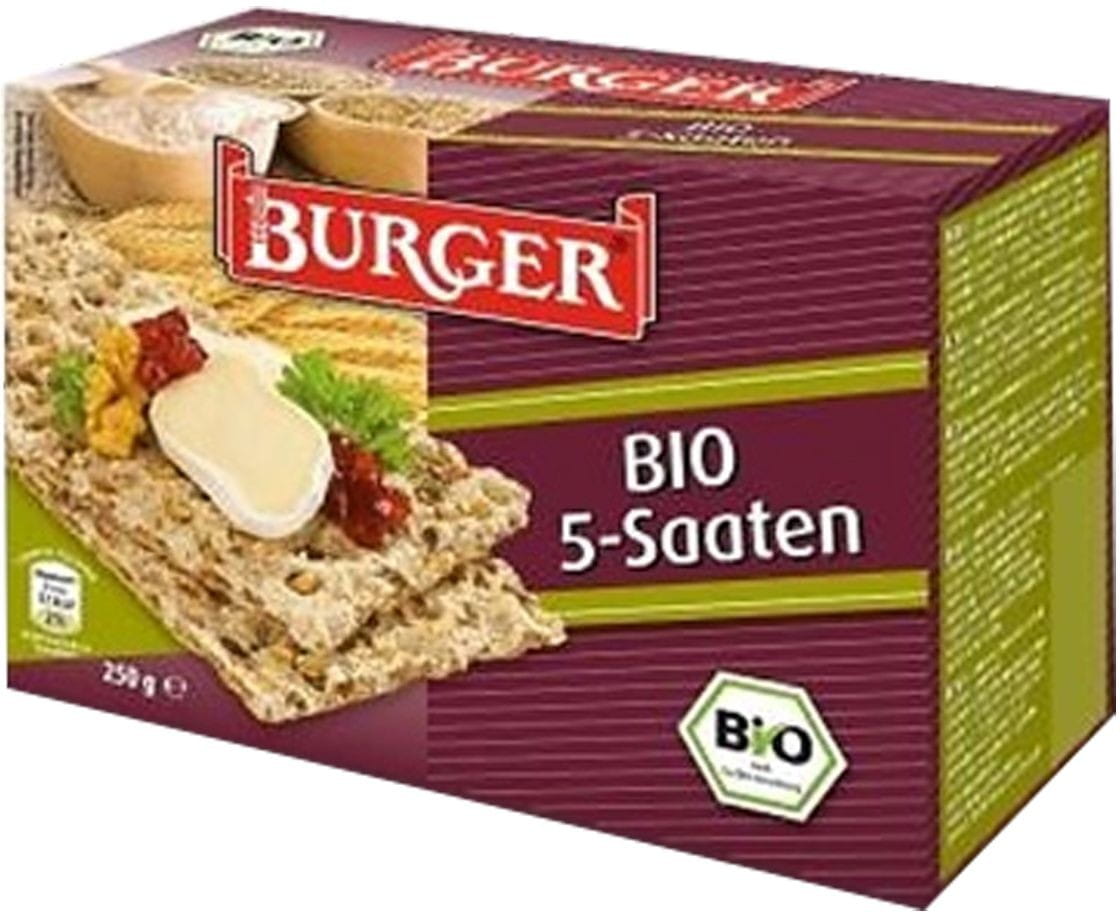 Pane croccante integrale 5 cereali BIO 250 g - BURGER