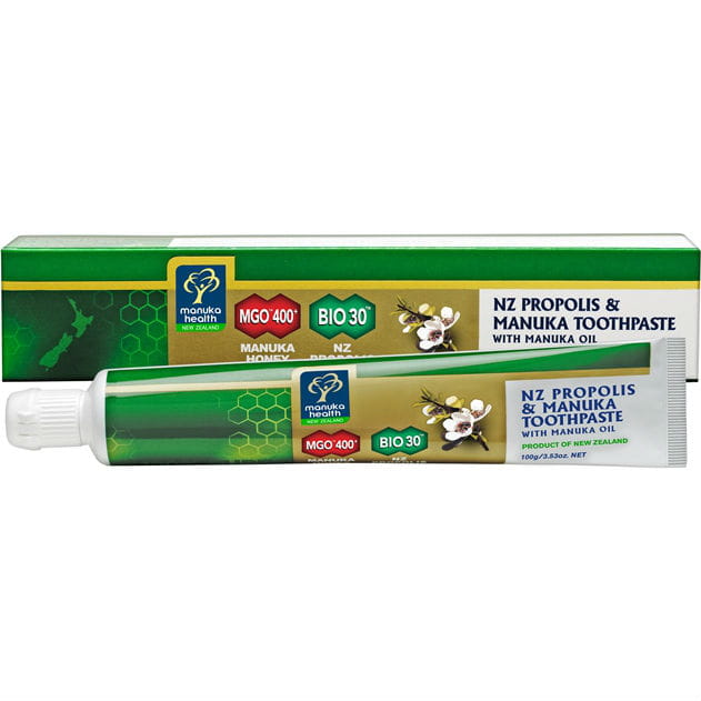 معجون أسنان بعسل مانوكا MGO 400 + بروبوليس عضوي 30 وزيت مانوكا 100غ MANUKA HEALTH NEW ZELAND