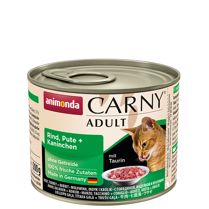 Carny Adult Dose mit Rind, Pute und Kaninchen 200g - ANIMONDA