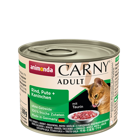 Carny Adult Dose mit Rind, Pute und Kaninchen 200g - ANIMONDA