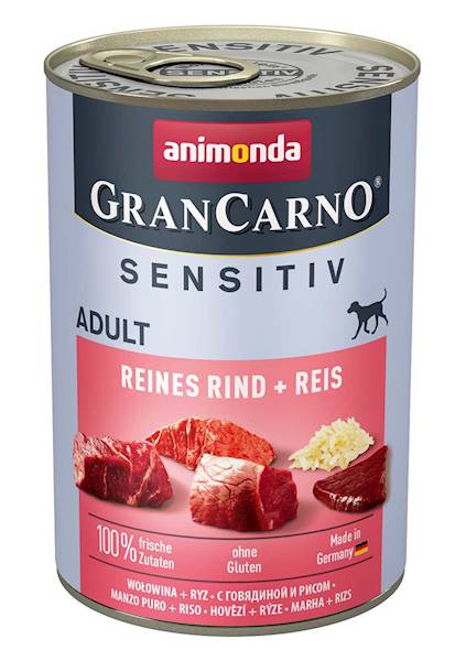 GranCarno Sensitive Adult Dose reines Rindfleisch mit Reis 400g - ANIMONDA