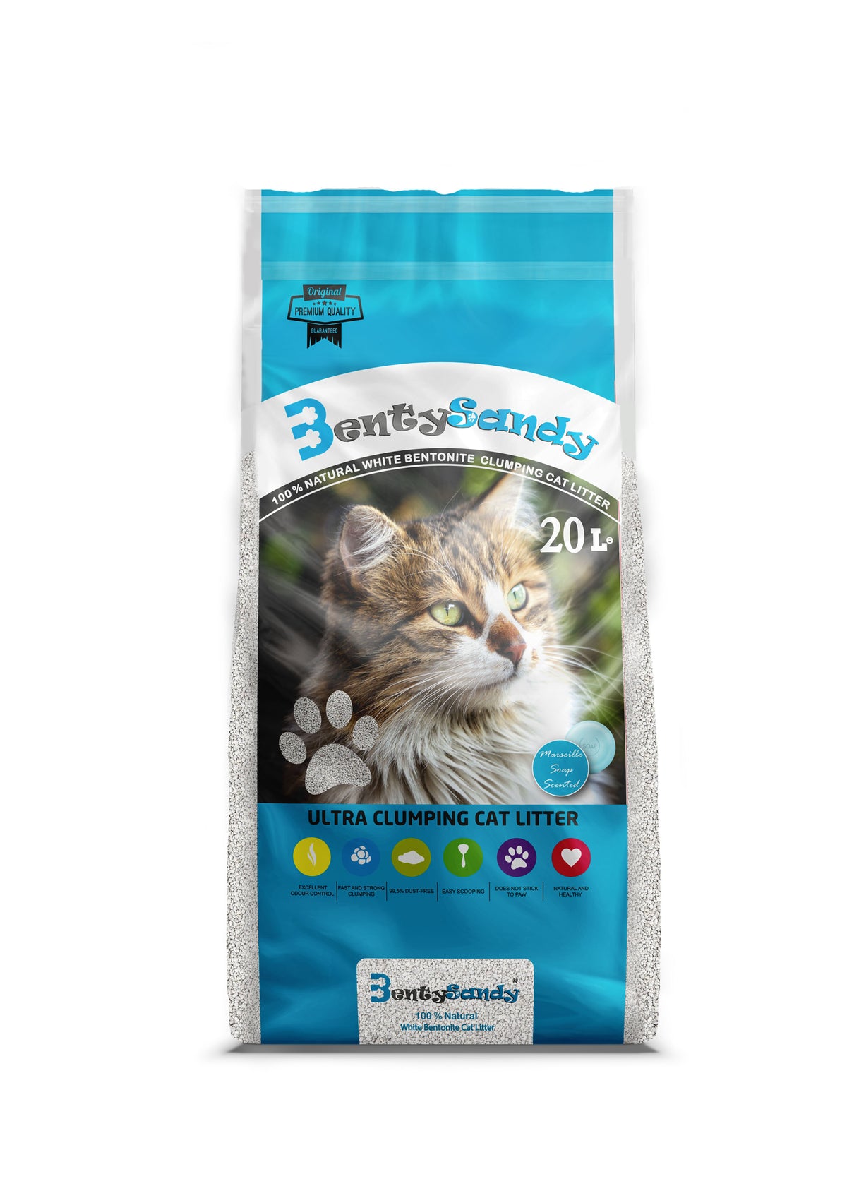 MARSEILLE SOAP Weiße Bentonitstreu 20l - BENTY SANDY
