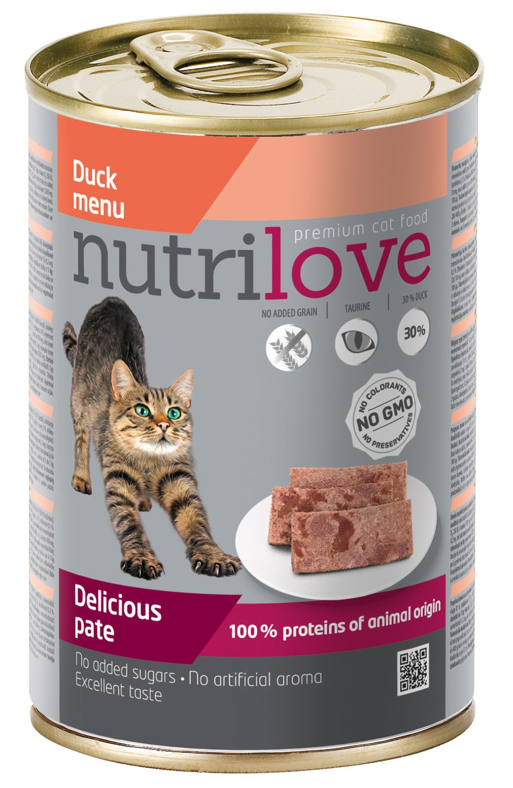 Premium Entenpastete für Katzen 400g [11442] - NUTRILOVE