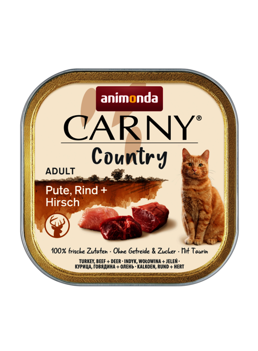 CARNY COUNTRY Adult Pute, Rind und Hirsch Snack 100g - ANIMONDA