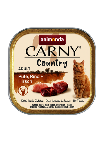 CARNY COUNTRY Adult Pute, Rind und Hirsch Snack 100g - ANIMONDA