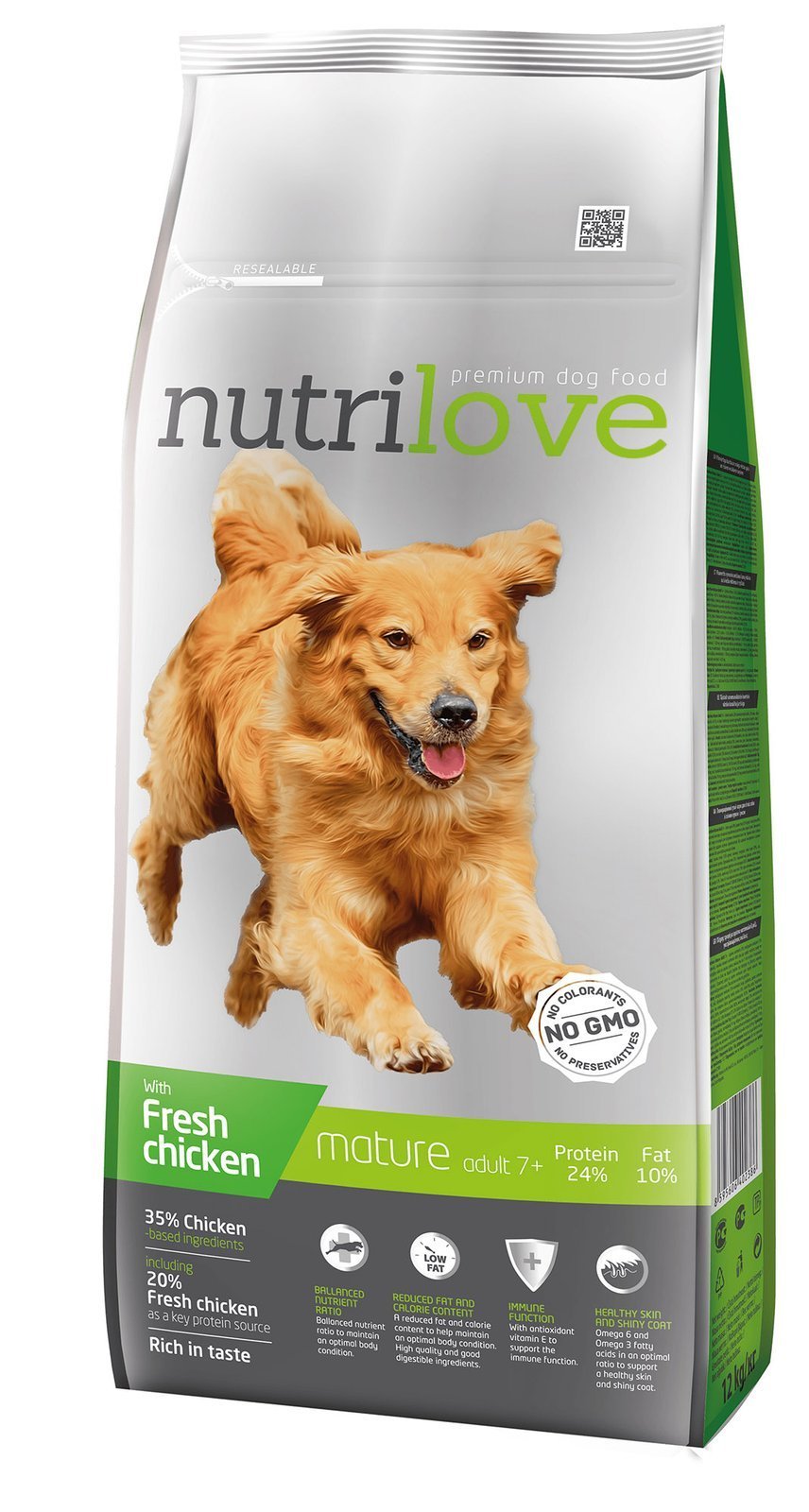 Premium Hund MATURE +7 mit frischem Huhn 12kg [11486] - NUTRILOVE