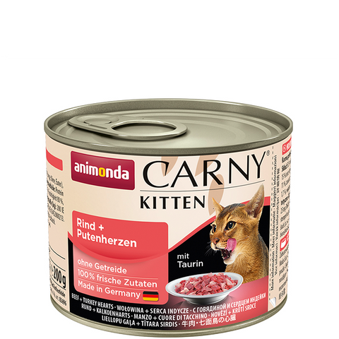 Carny Kitten Dose mit Rinder- und Putenherzen 200g - ANIMONDA