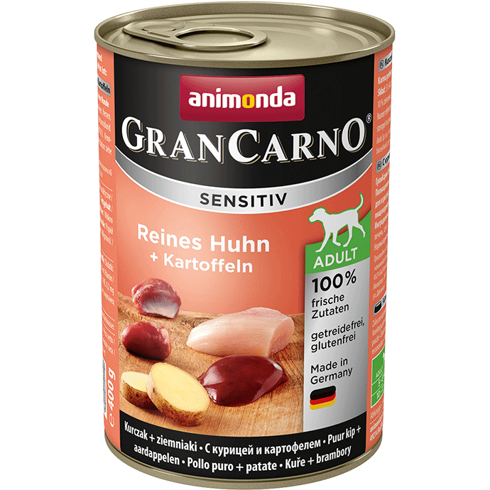 GranCarno Sensitive Adult reine Hühnerkartoffeln in Dosen 400 g - ANIMONDA