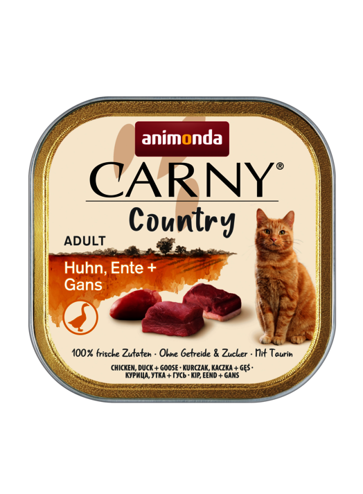 CARNY COUNTRY Adult Dish mit Huhn, Ente und Gans 100g - ANIMONDA