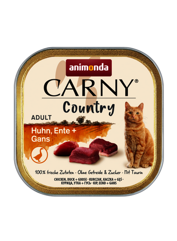 CARNY COUNTRY Adult Dish mit Huhn, Ente und Gans 100g - ANIMONDA