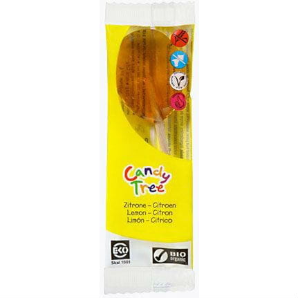 Gluten-free lemon-flavored lollipops ORGANIC 13 g - CANDY TREE