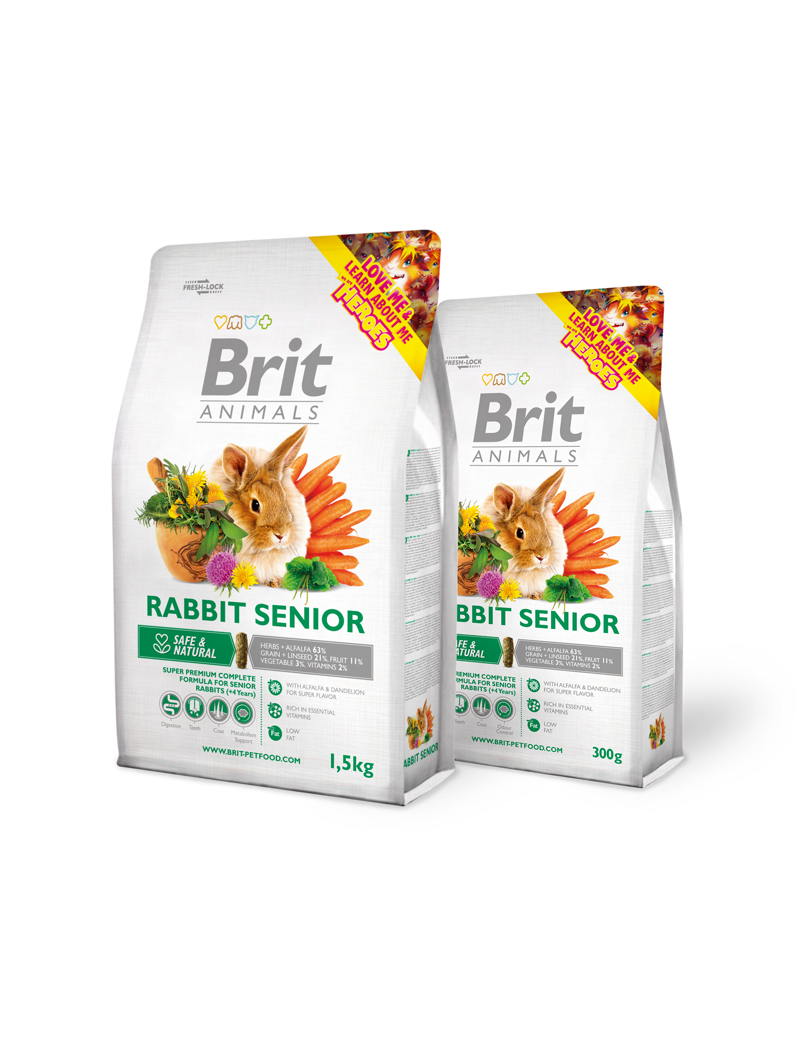 TIERE KANINCHEN SENIOR KOMPLETT 300 g - BRIT