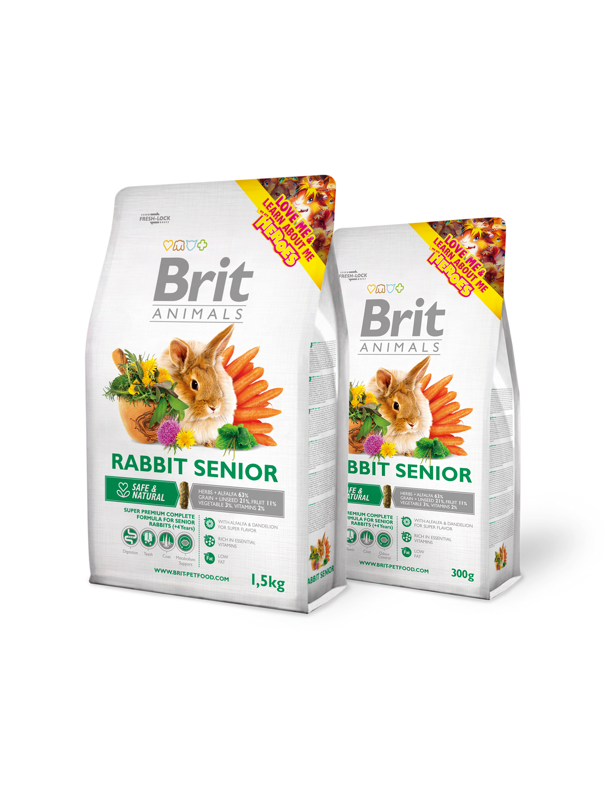 TIERE KANINCHEN SENIOR KOMPLETT 300 g - BRIT