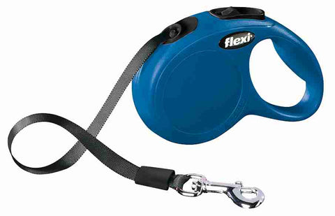 NEW CLASSIC Rollleine für Hunde, 3m Band, Größe XS bis 12kg, blau - FLEXI