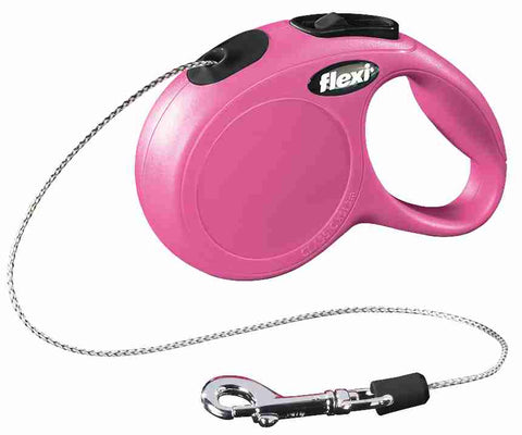 NEW CLASSIC Rollleine für Hunde, 3m Leine, Größe XS bis 8kg, rosa - FLEXI