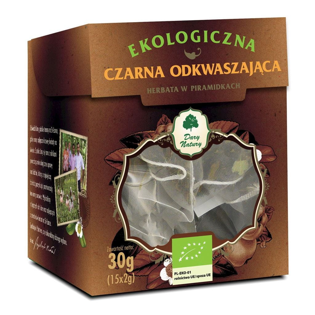 Organic Black Tea Deacidifying Pyramids (15 x 2 g) - GIFTS OF NATURE