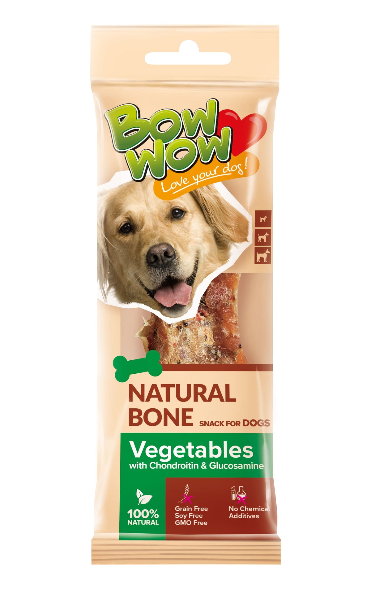Natürliche Knochen mit Gemüse & Glucosamin & Chondroitin [BW395RD] 18 Stück - BOW WOW