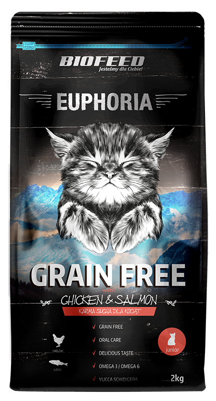 EUPHORIA JUNIOR CAT Getreidefrei für Kätzchen mit Huhn und Lachs 2kg - BIOFEED