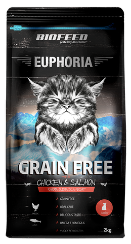 EUPHORIA JUNIOR CAT Getreidefrei für Kätzchen mit Huhn und Lachs 2kg - BIOFEED