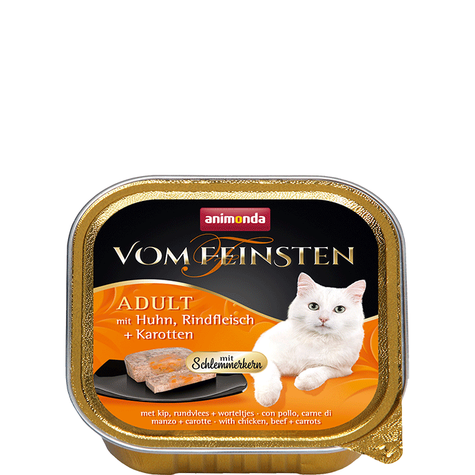 Vom Feinsten Gourmet Center Huhn, Rind und Karotte Gericht 100g - ANIMONDA